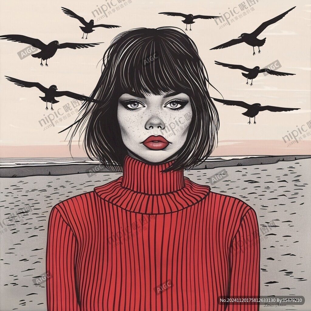 少女海报插画
