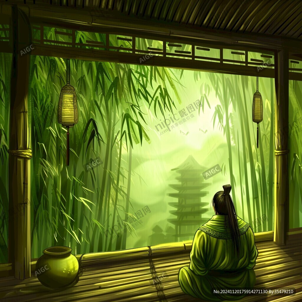 竹林弹琴