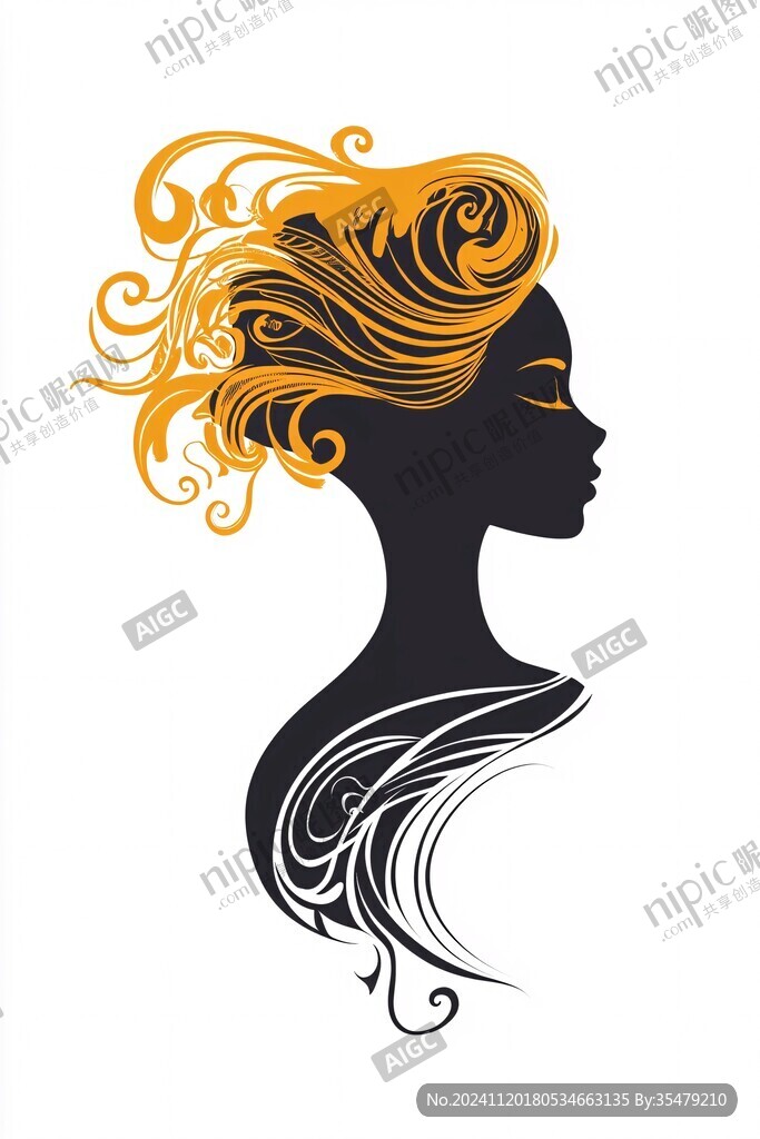 卷发美女logo