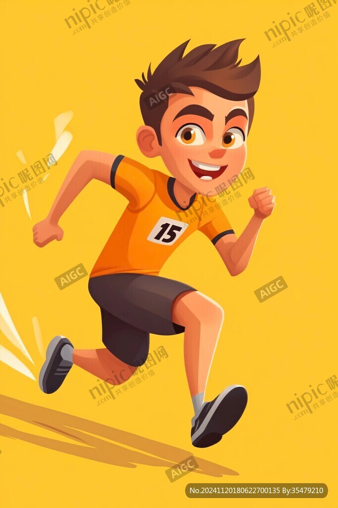 绘本运动跑步插画