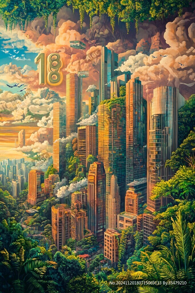 京基一百插画
