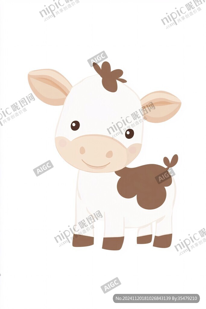 小牛动物q版卡通插画