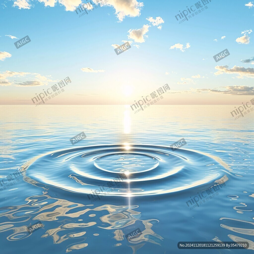 夕阳下的水波纹