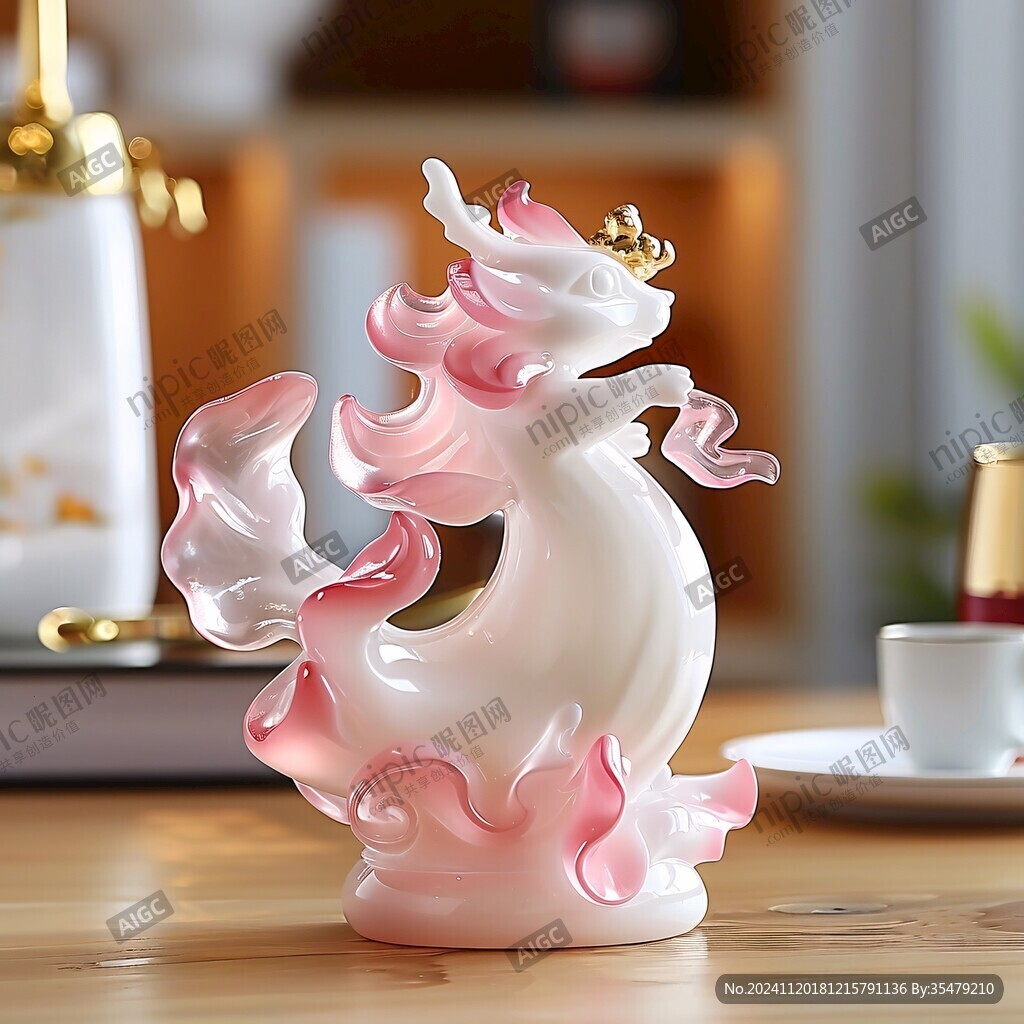 龙马精神瓷器摆件