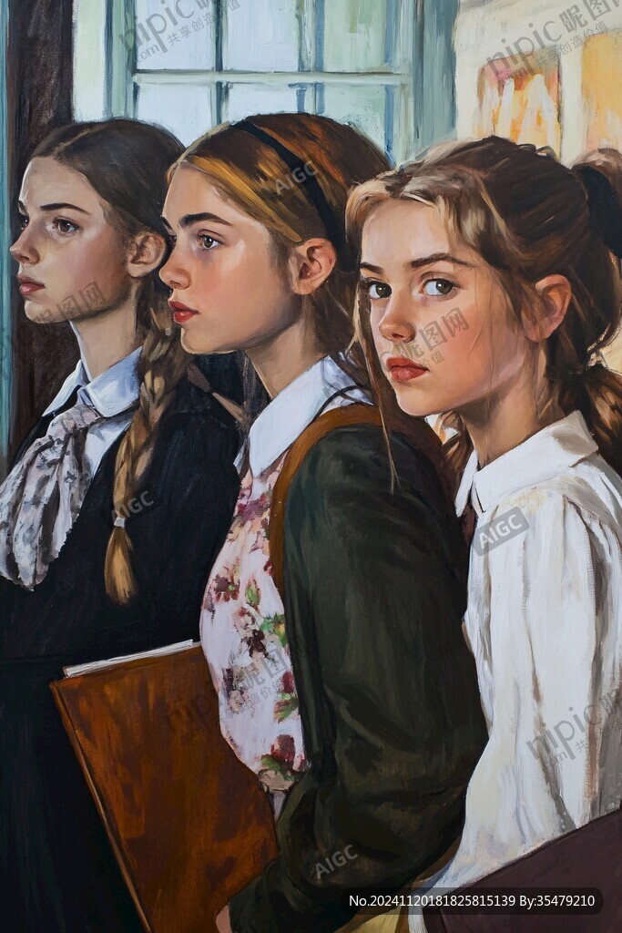 油画少女