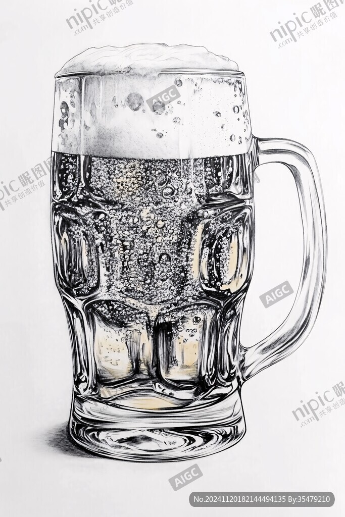啤酒杯插画