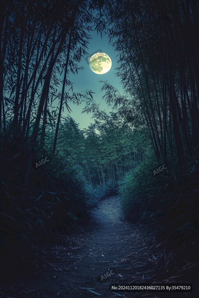 竹林月色