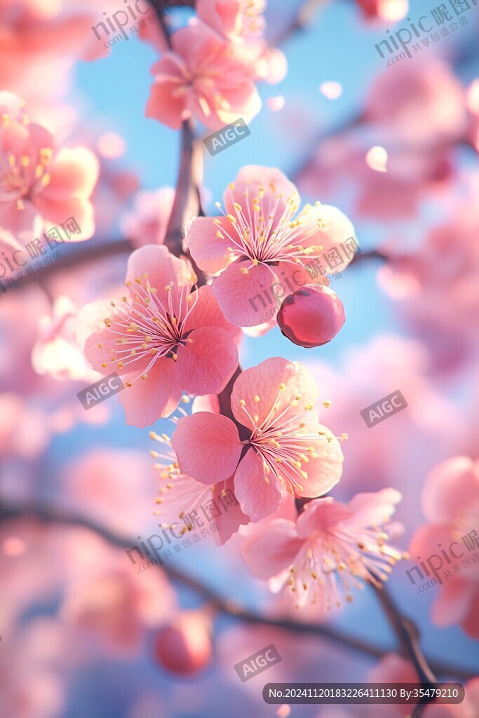 唯美花瓣创意桃花