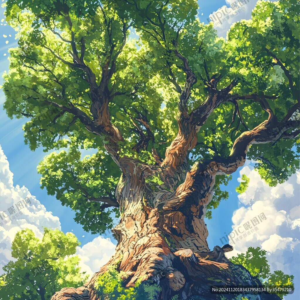 夏天大树乘凉