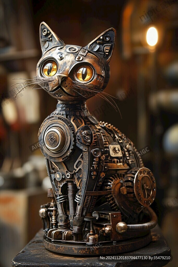 戴着蒸汽朋克护目镜的猫