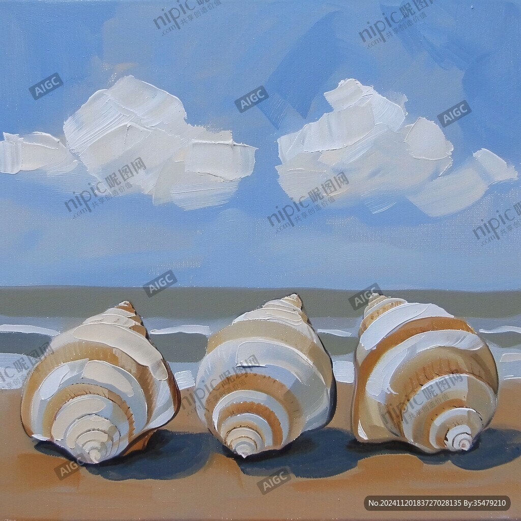 海螺油画