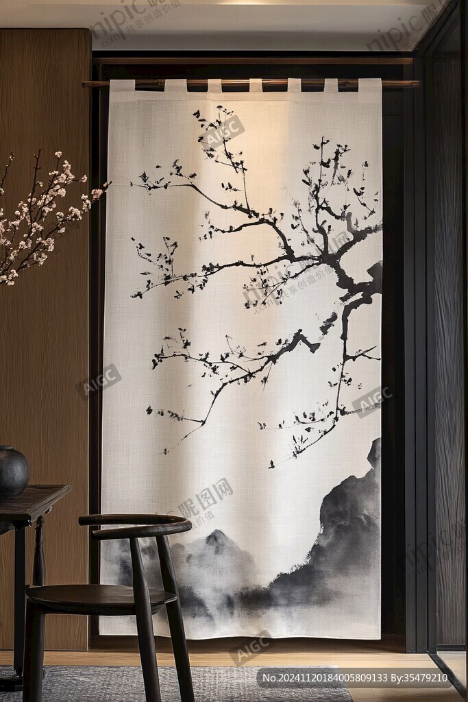 梅壁画墙纸