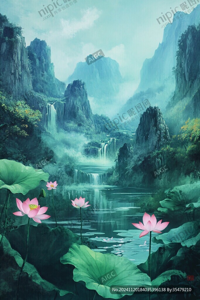 3d荷花背景