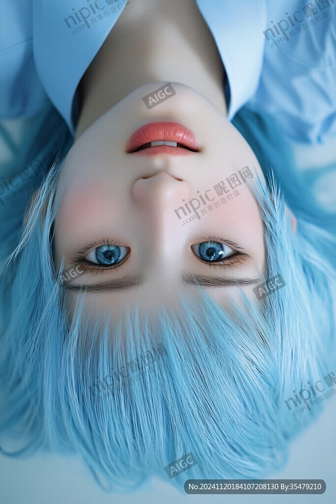 蓝色头发女孩
