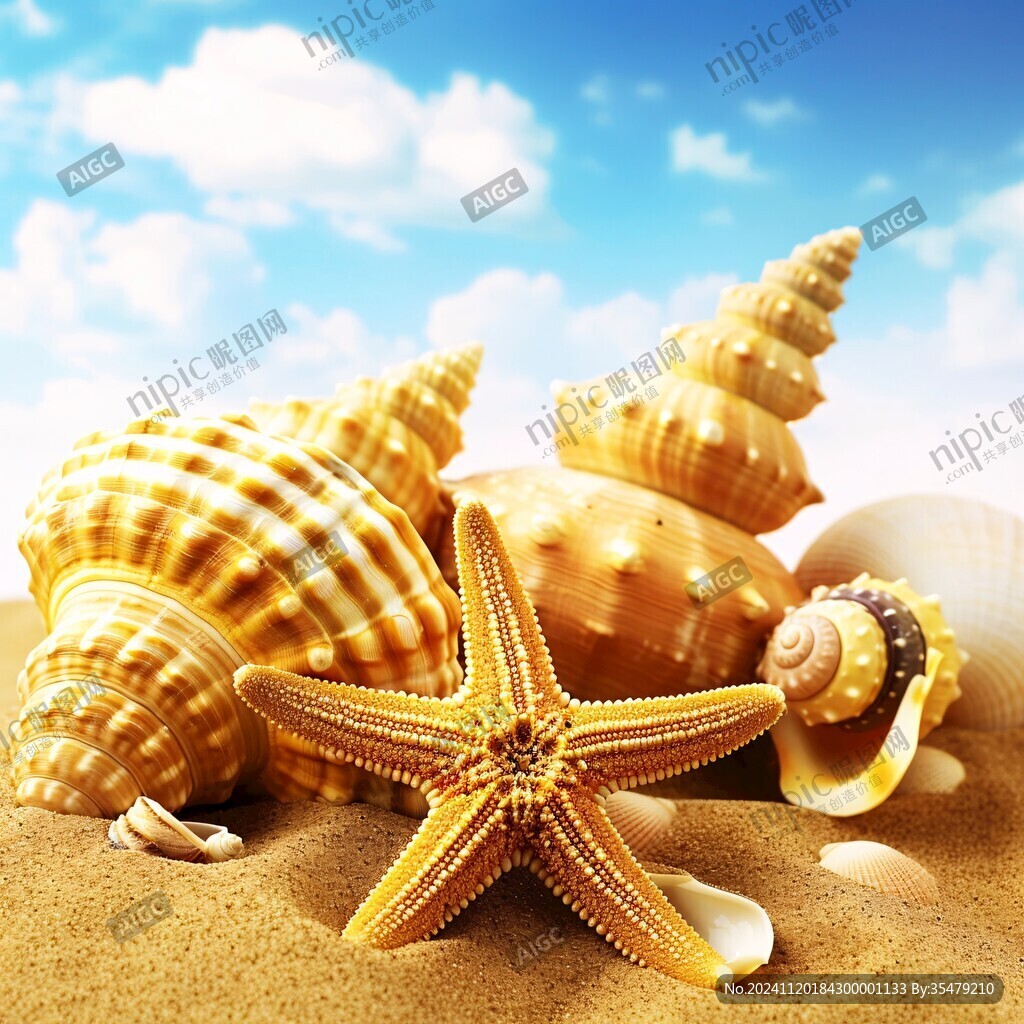 海贝贝壳海星海螺