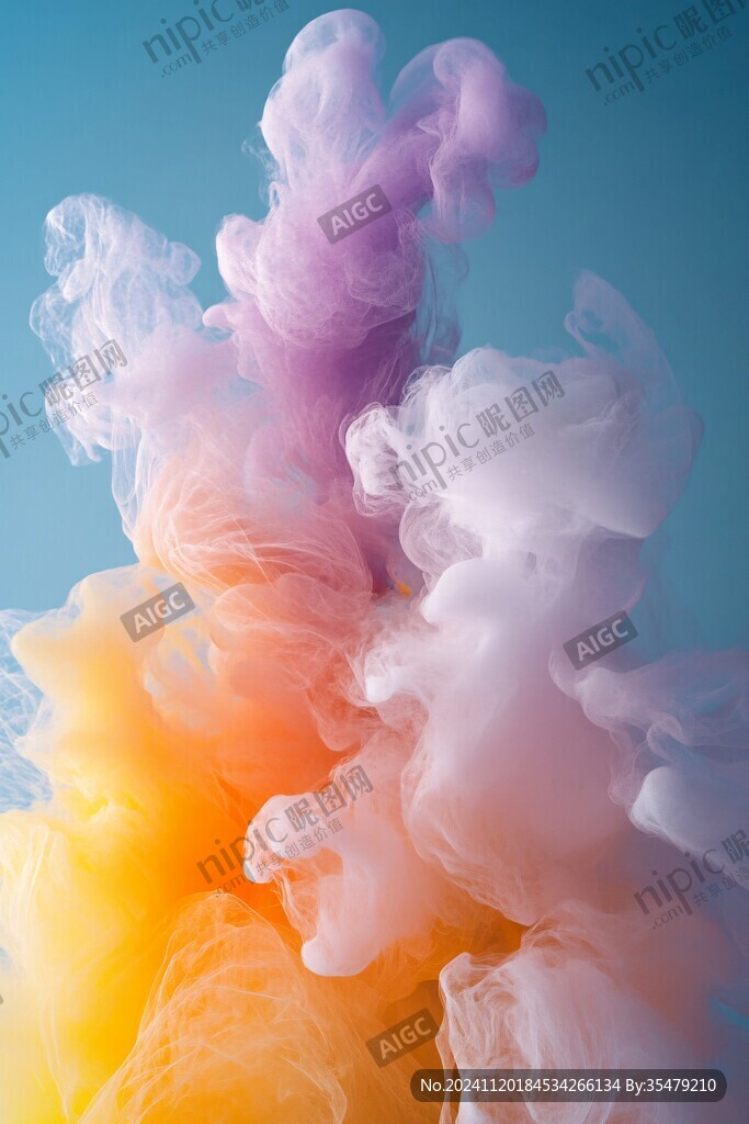 彩色烟雾晕染梦幻墨迹