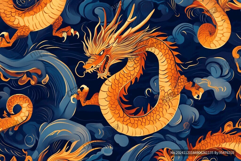 龙包装插画
