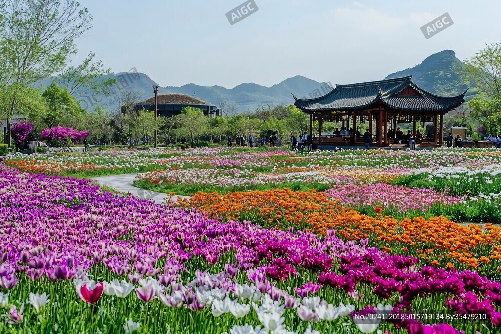 嵖岈山郁金香花海