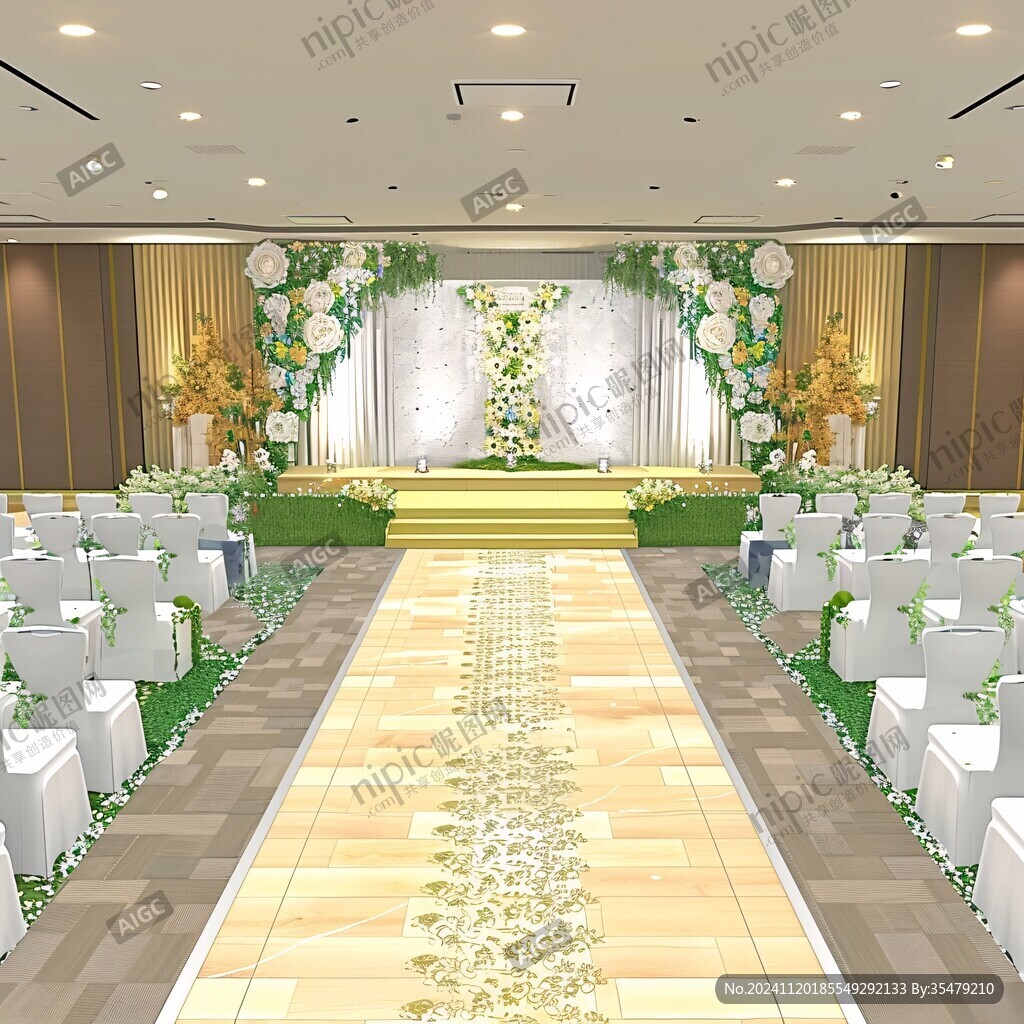 日系婚礼效果图花艺