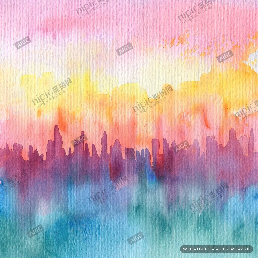 酷炫钢笔淡彩抽象背景