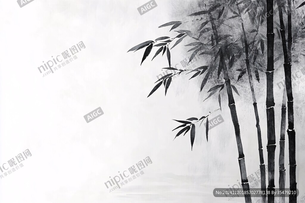 古典水墨竹林