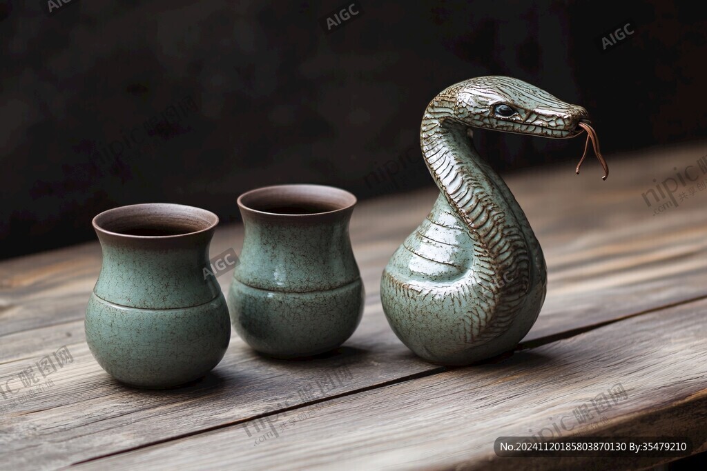 蛇首陶瓷