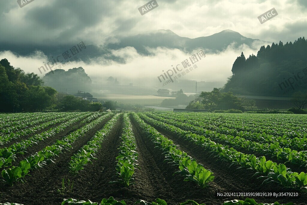 朦胧感田园风景