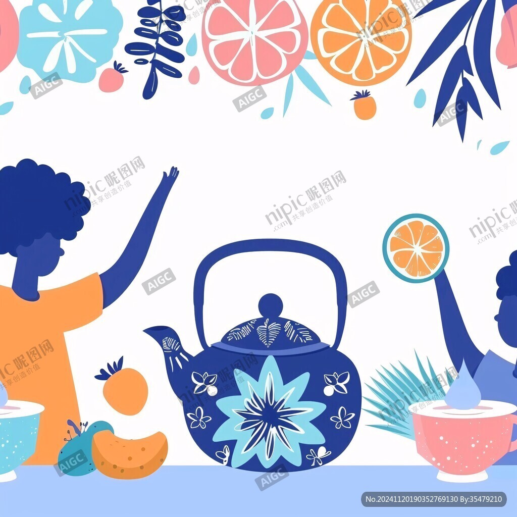 水果茶插画