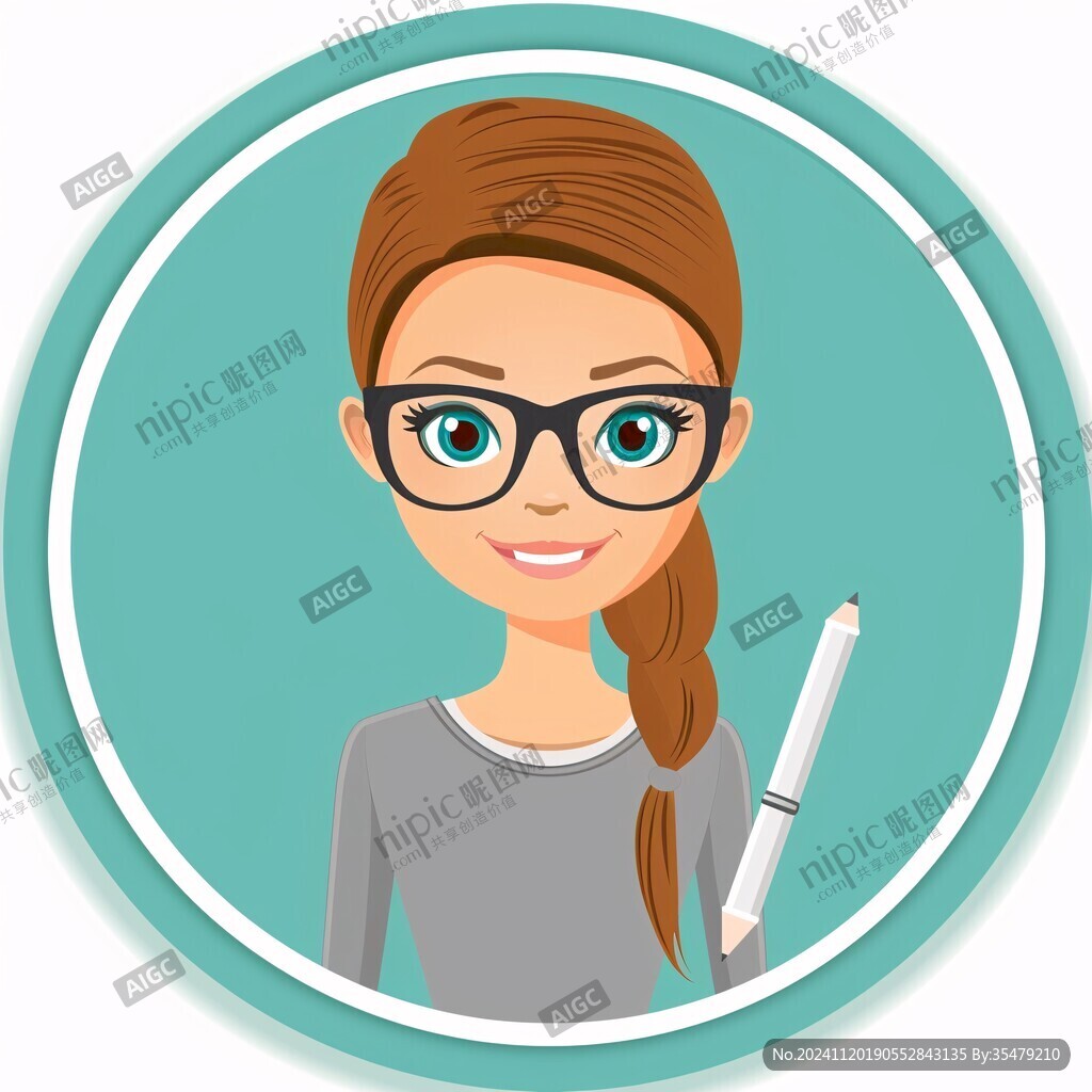 卡通年轻女教师头像