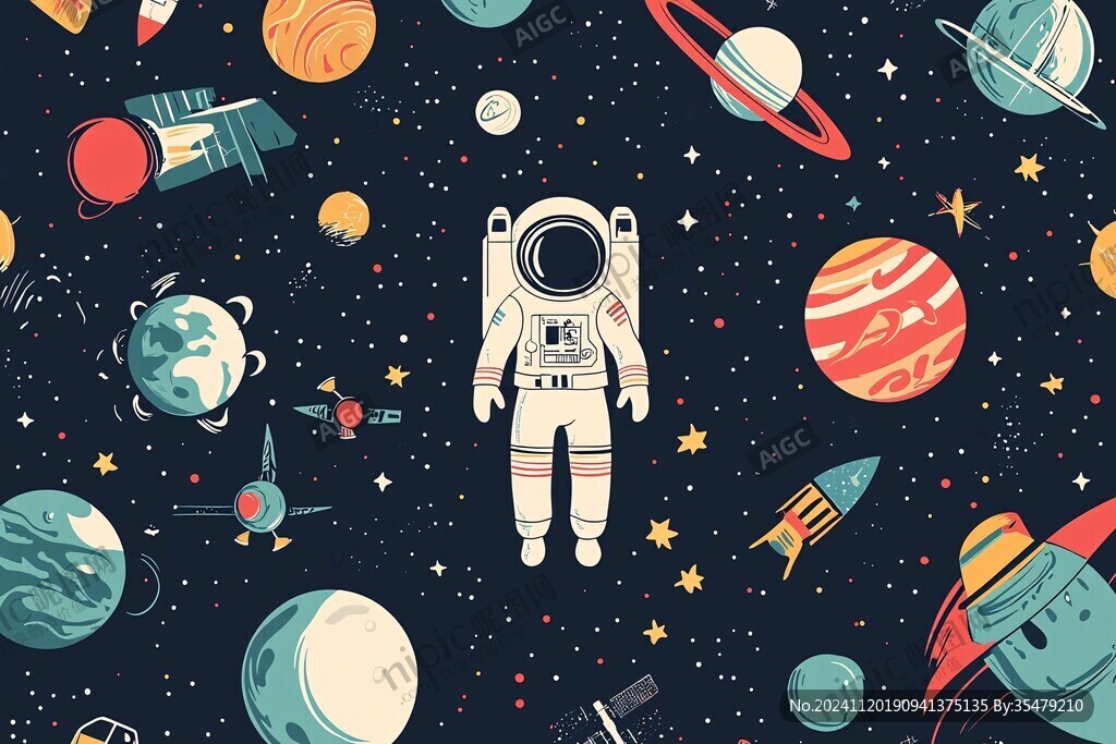 探索宇宙卡通图案
