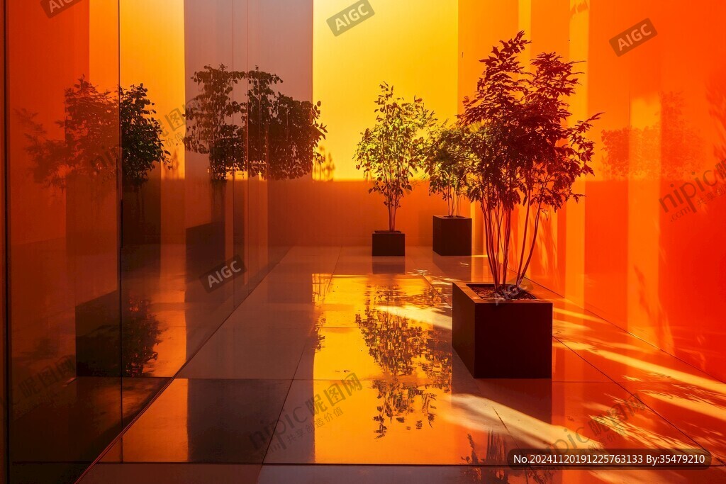 植物与窗影