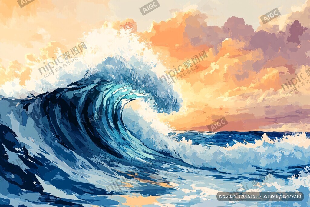 海浪美术绘画