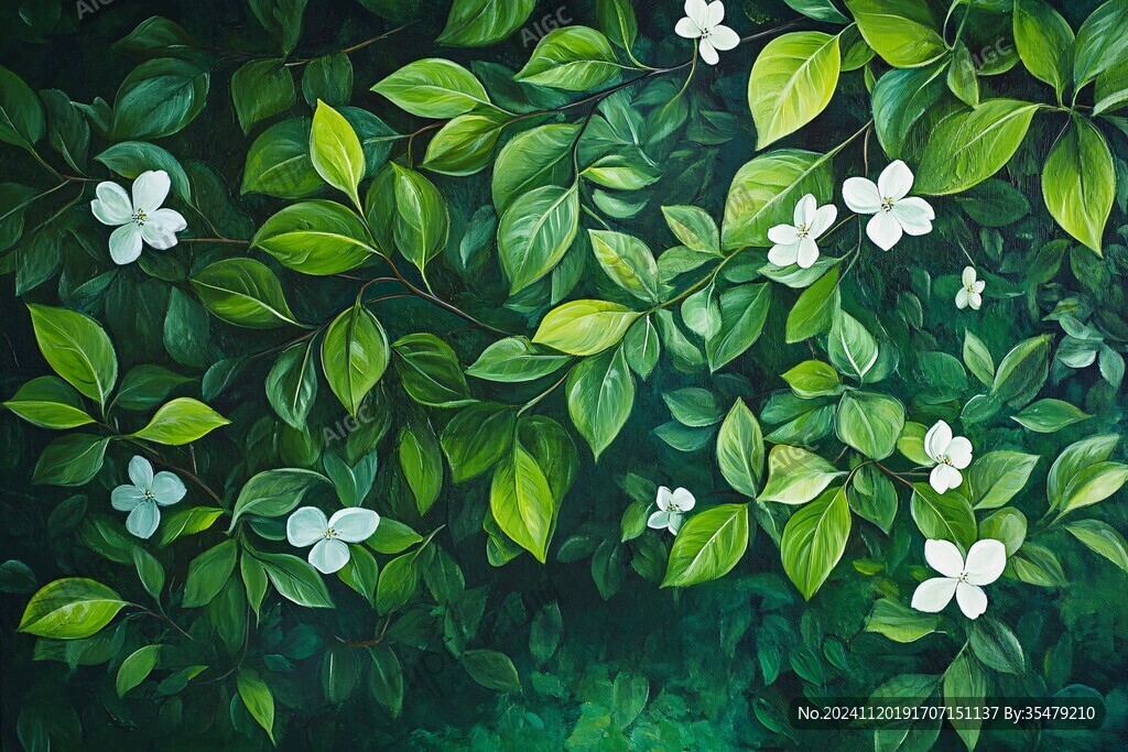 绿叶艺术壁画