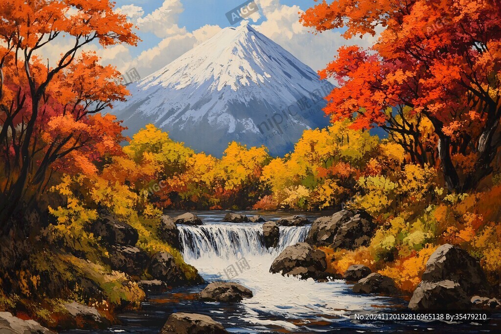 美丽山水风景绘画风景