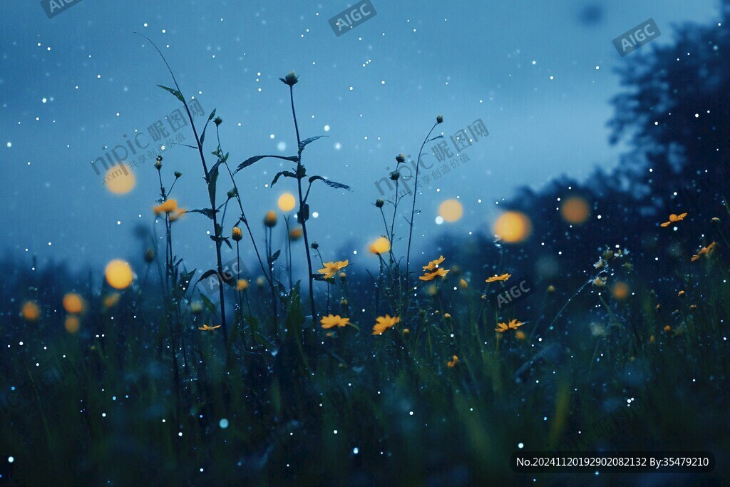 朦胧唯美花草背景