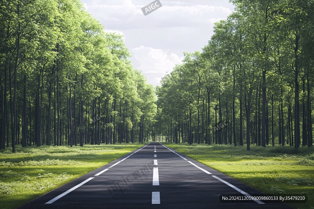 林阴绿色道路