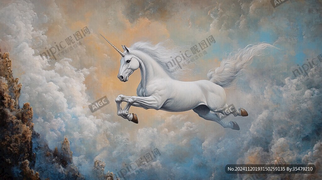 梦幻飞马无框画
