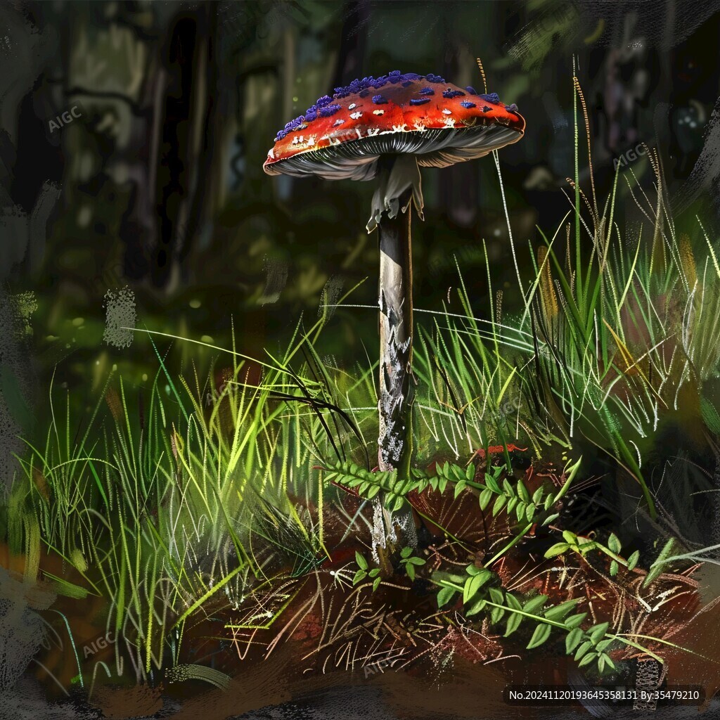 青杠菌插画