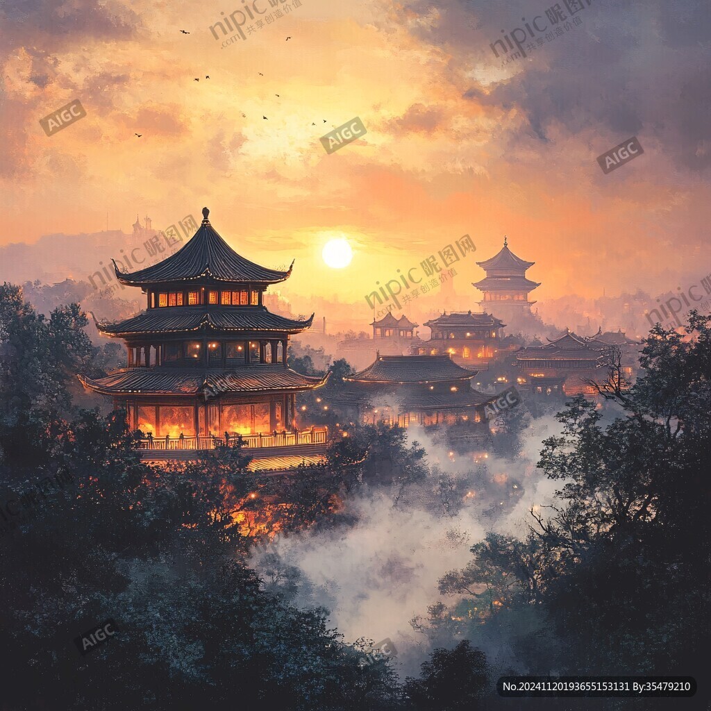 镇淮楼插画