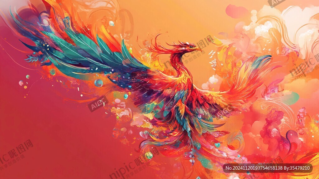凤凰朱雀插画