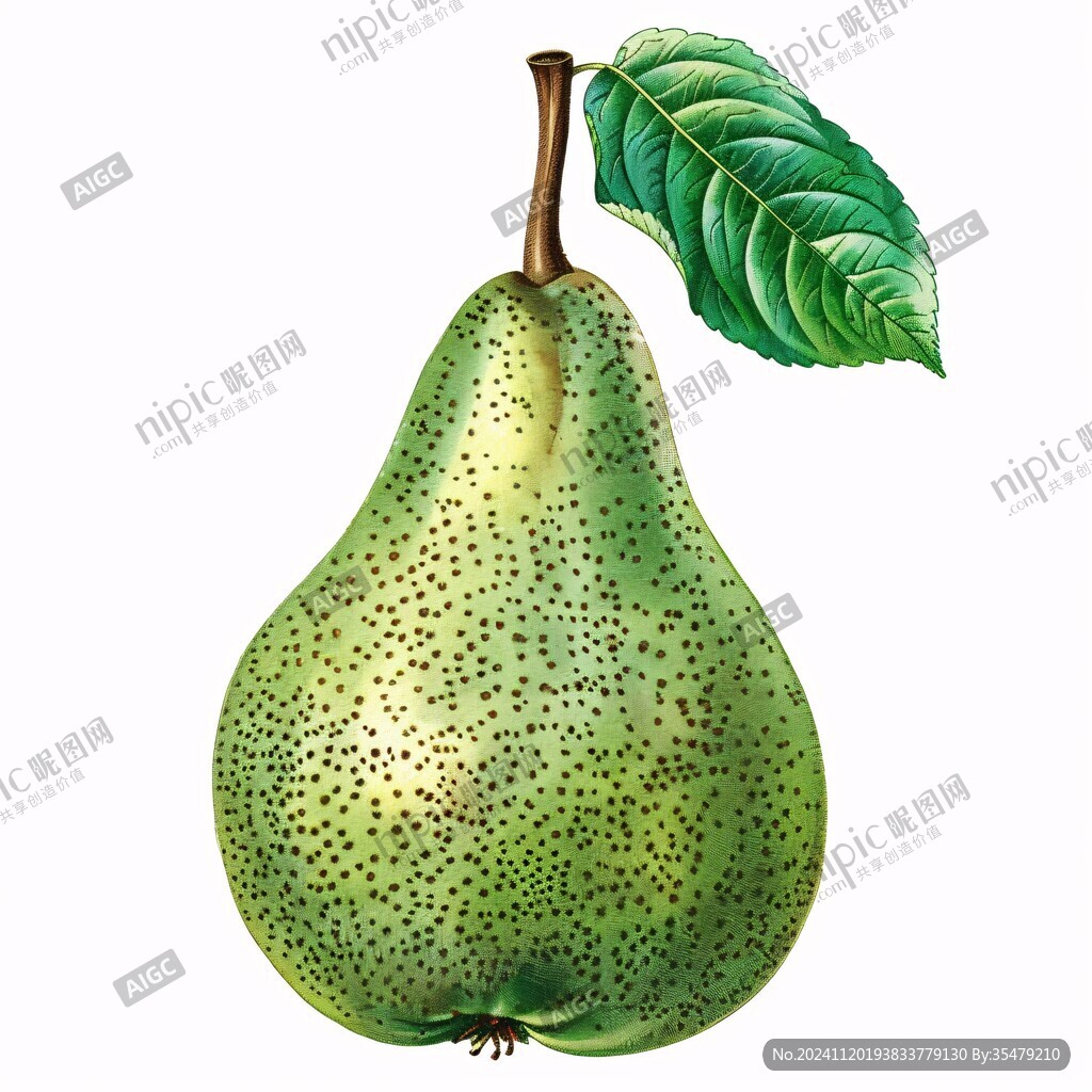 翠冠梨插画