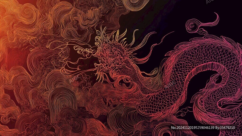 龙包装插画
