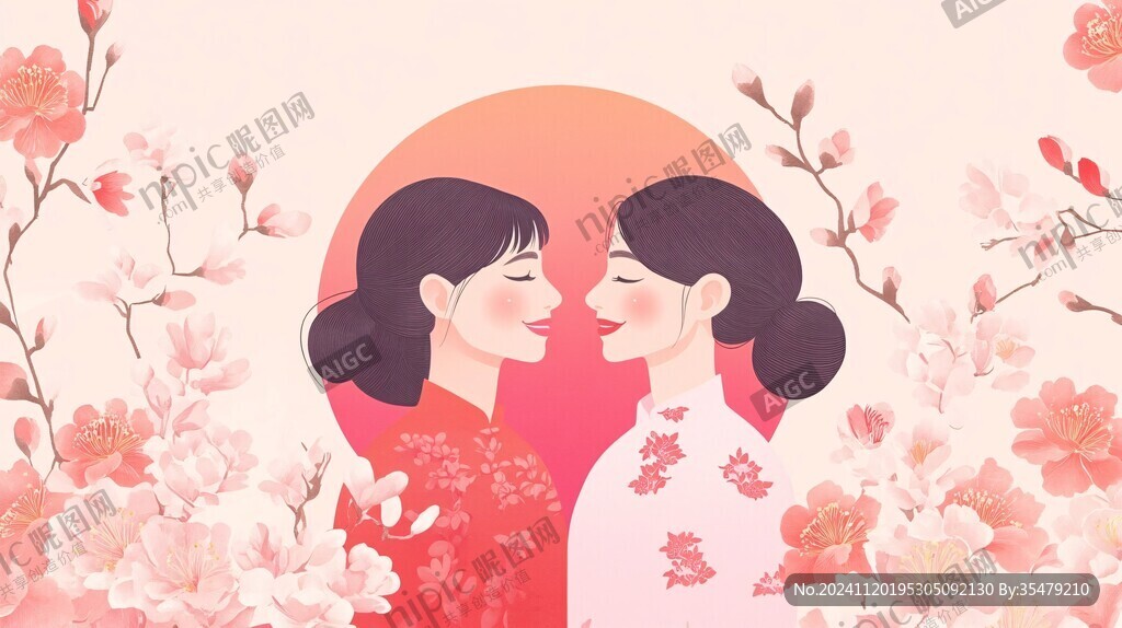 母女插画