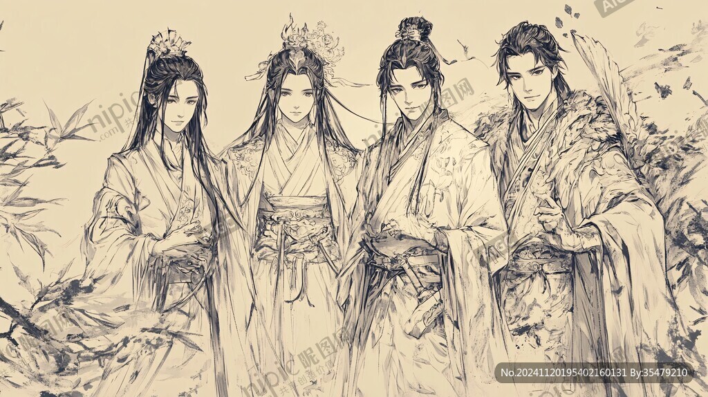 四大美男插画