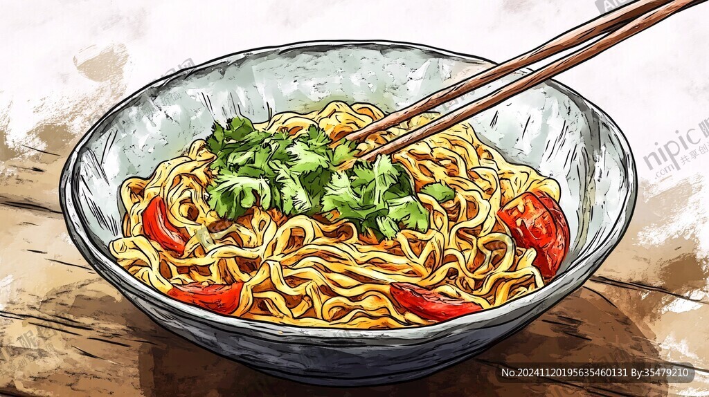 热干面插画
