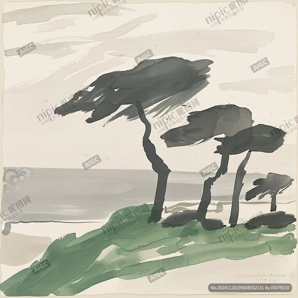 海岸插画