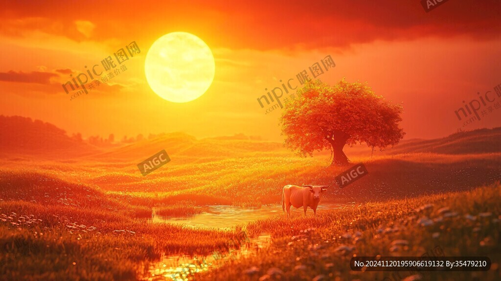 夕阳牧羊