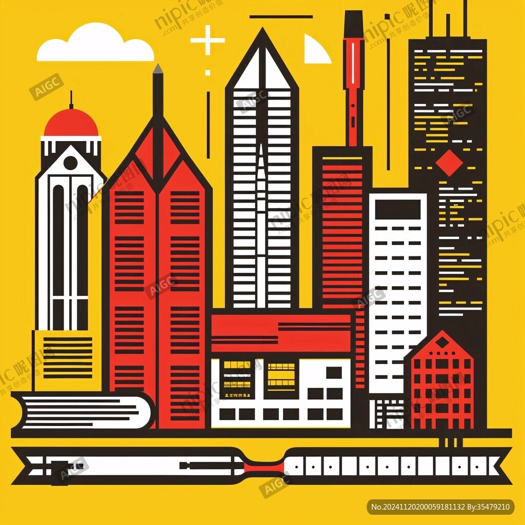 城市建筑扁平化素材