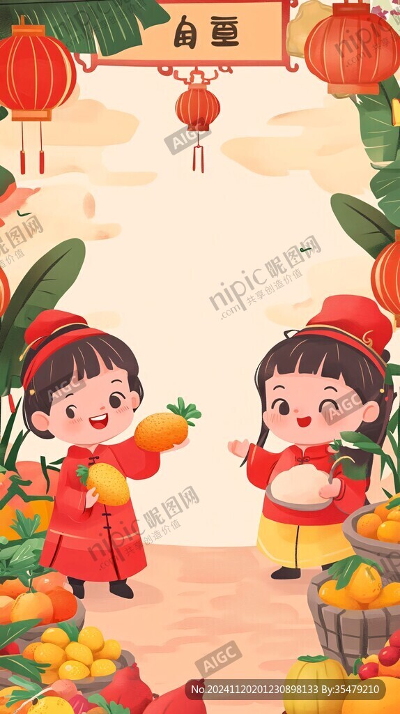芒果丰收插画