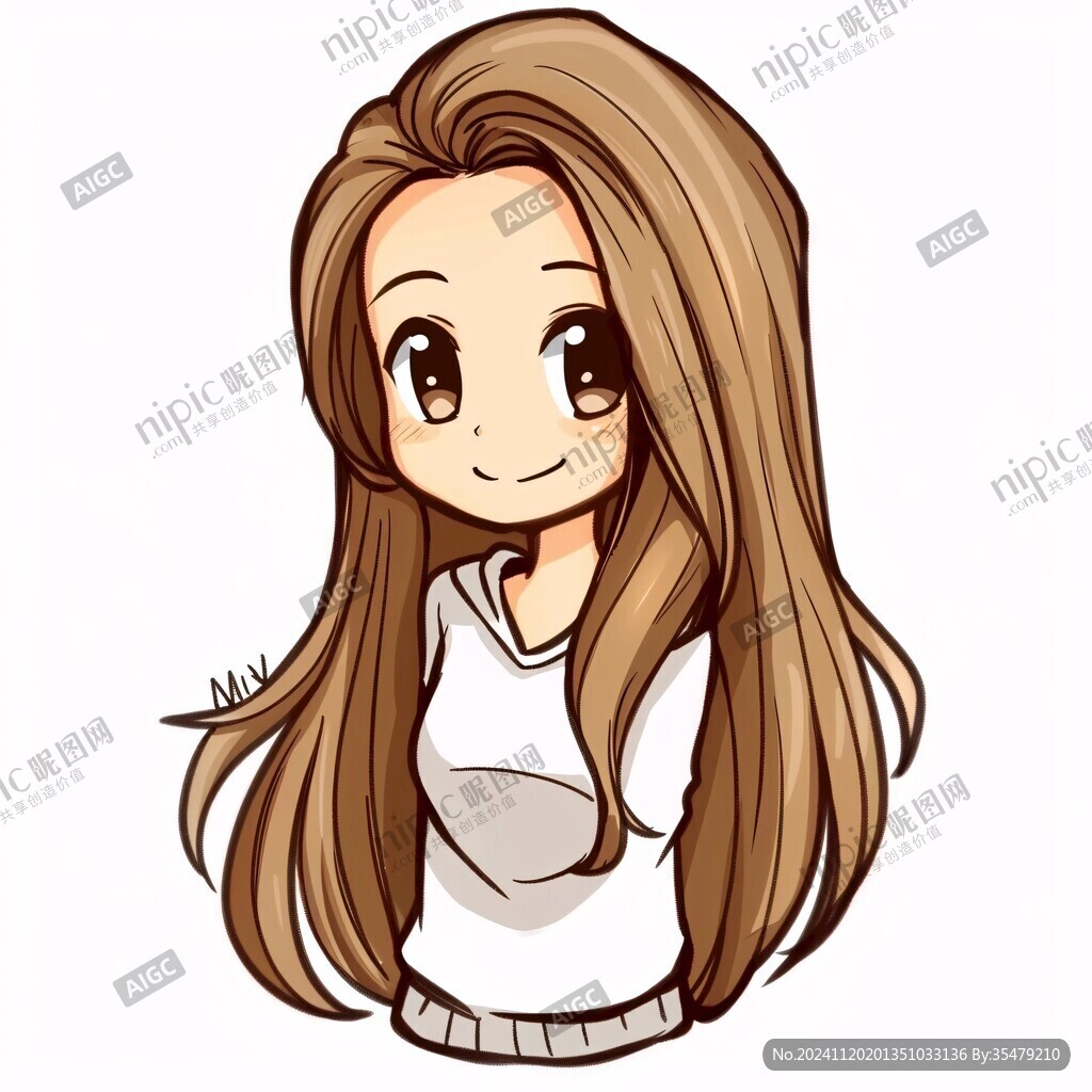 长发卡通女孩